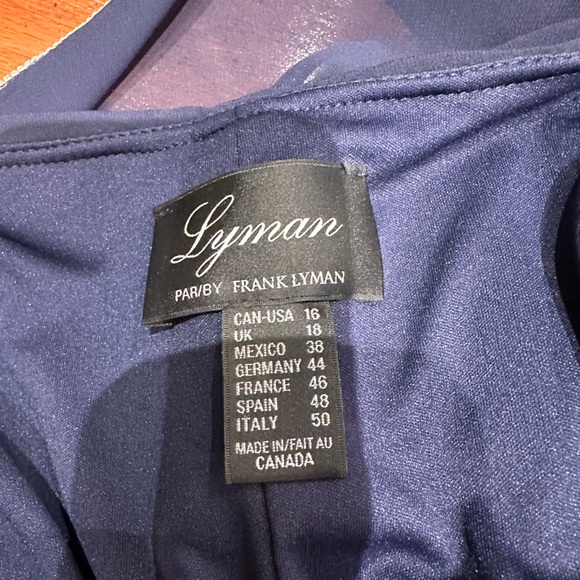 Frank Lyman Rich Navy Cocktail, All Occasions Dress with Attached Cape NWOT 16 - Picture 15 of 15